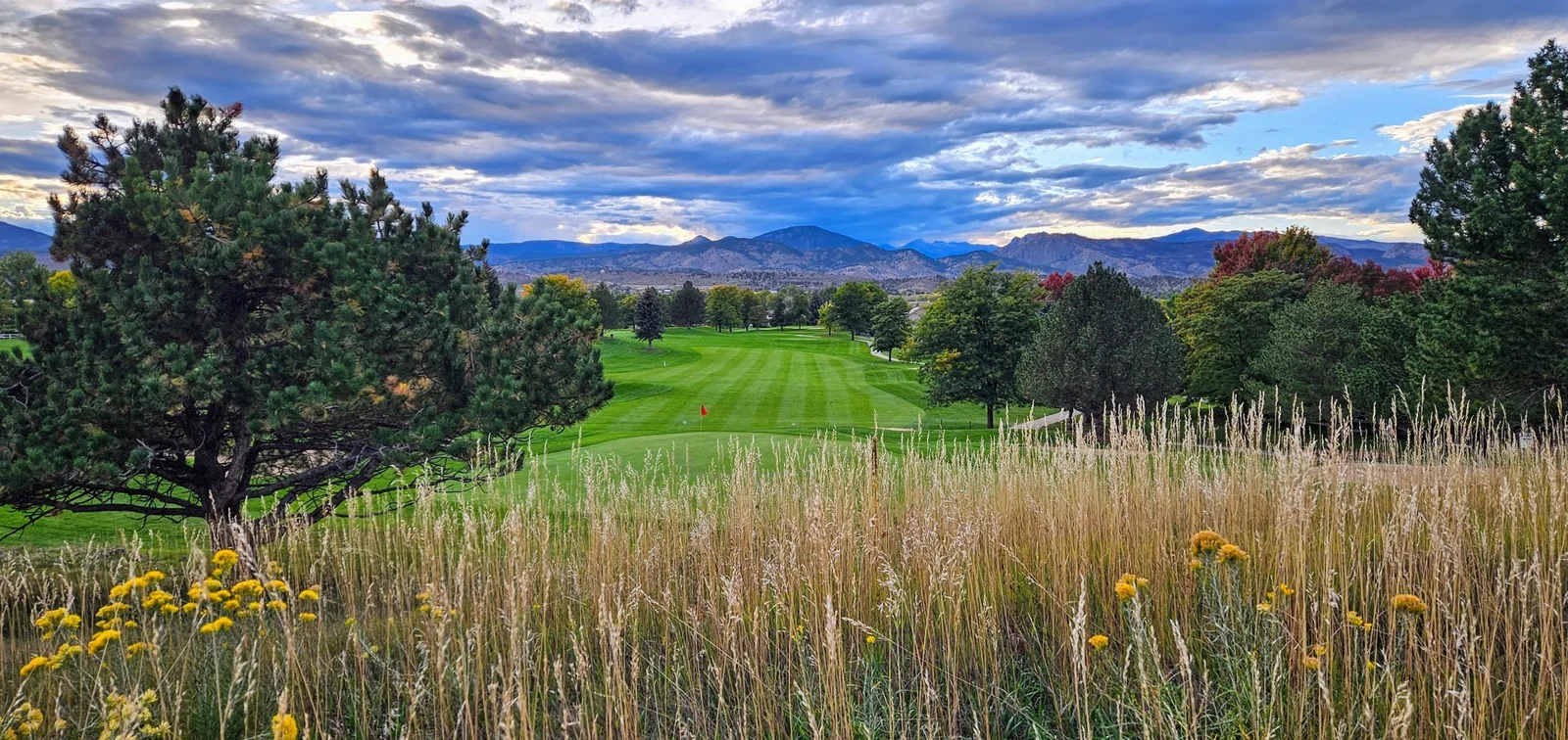 Golf course and mountain landscape