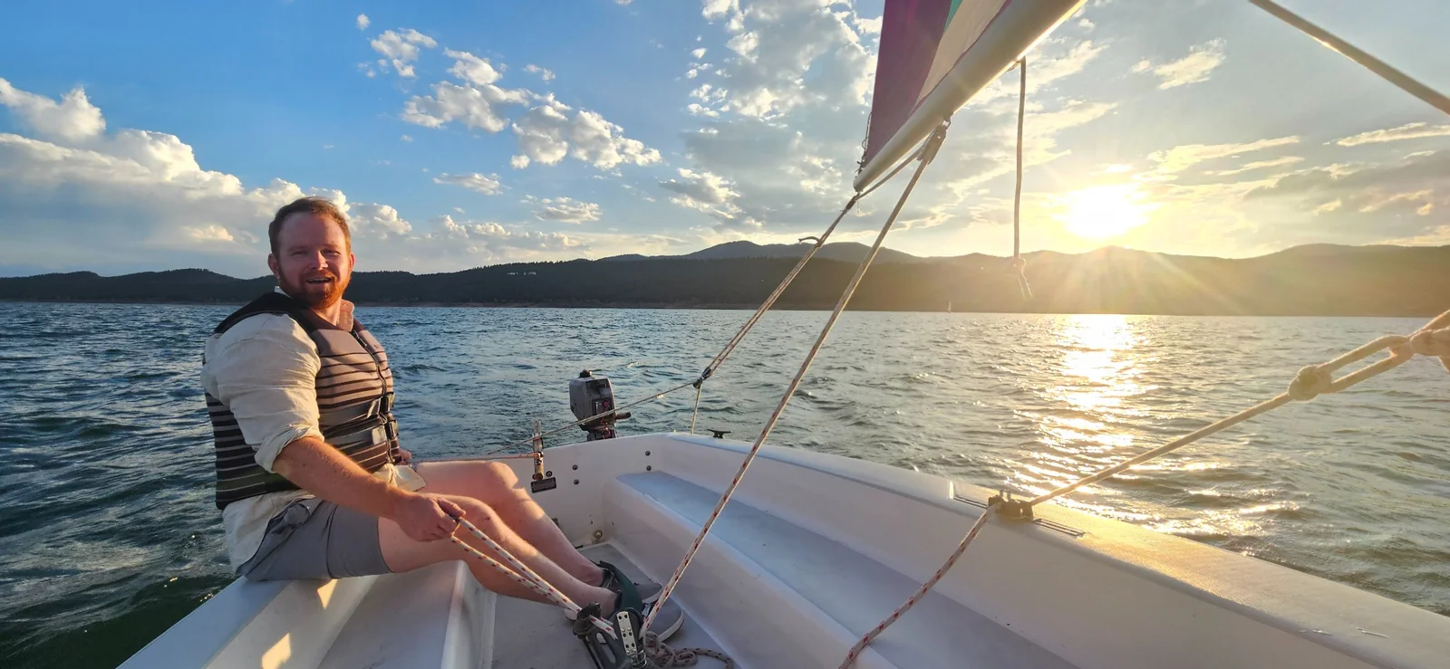 Sailing on a mountain lake